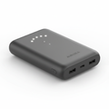 Sleek 10000mAh portable power bank with dual USB ports and LED indicator