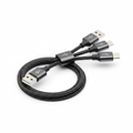 Multi-port USB charging cable with braided nylon design